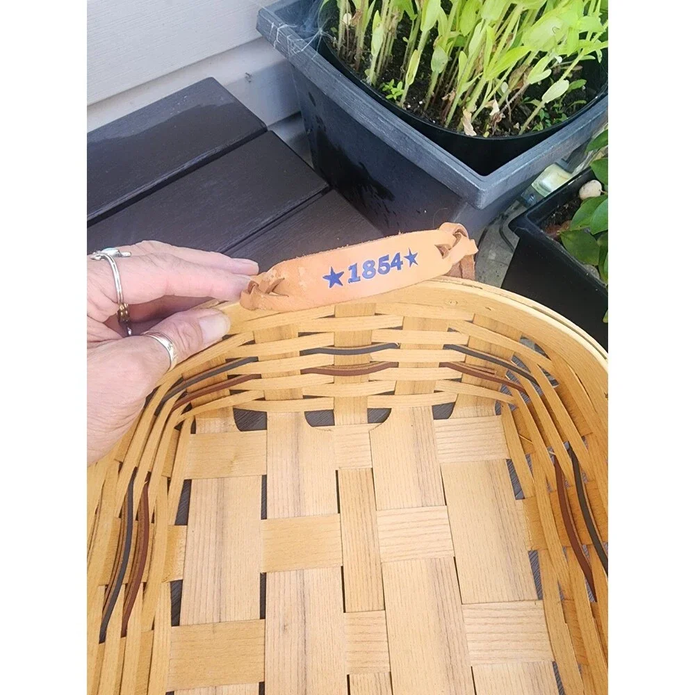Vintage Peterboro Basket Co 150th Anniversary Wood Slat Basket 1845-2004 Ex Cond